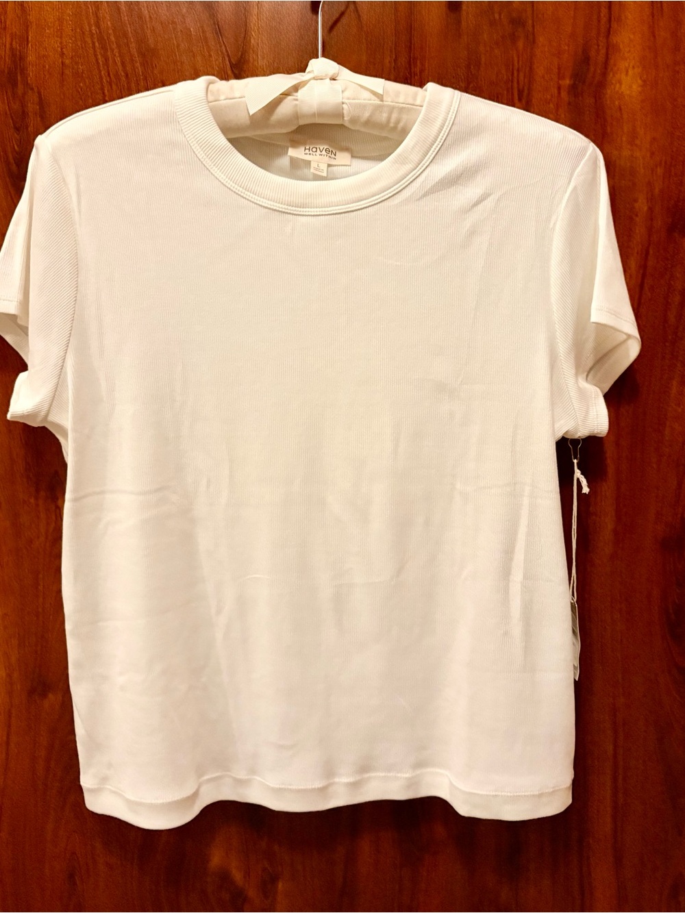Haven Well Within Women's White Short Sleeve Crewneck Cotton Tee